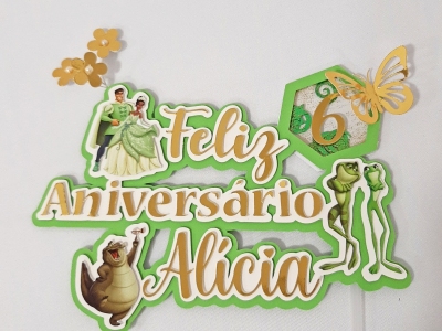 Topo de bolo A Princesa e o Sapo